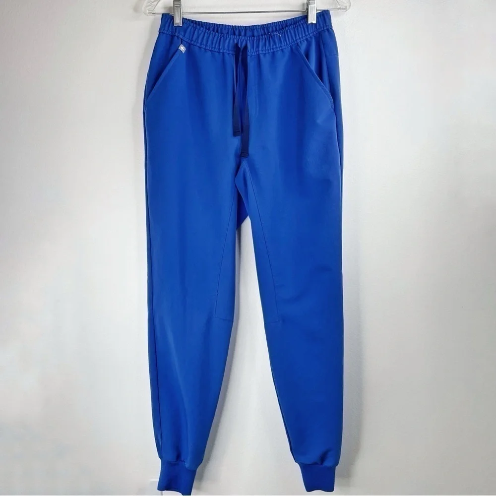 FIGS Unisex Bright Blue New School Designer Scrubs w Elastic Waist Size S